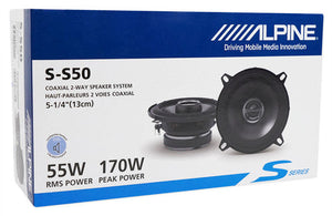 Alpine S-S50 340W 5 1/4" Type-S 2-Way Coaxial Car Speakers