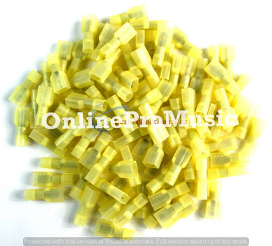 100 Pieces Scosche 12 - 10 GA Gauge 12v Yellow Nylon Male Disconnect MDNY250