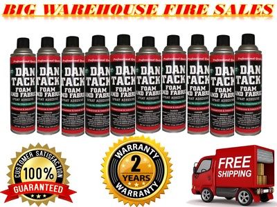 10 Dan Tack Professional Quality Foam & Fabric Spray Glue Adhesive Big Can 12 oz