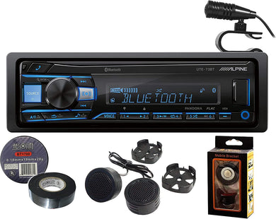 Alpine UTE-73BT Digital Media Receiver+Free Mobile Bracket, Tweeter TW600, Electrical Tape BT1700
