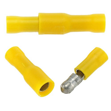 100 Yellow Vinyl Insulated Female & Male Bullet Disconnects 12-10 AWG by A Plus Parts House