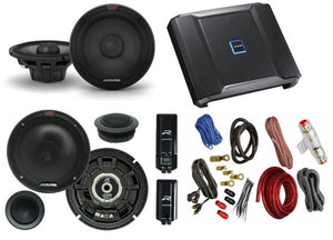 Alpine Type-R Bundle 1-Pair R-S65C.2 6.5" Component, 1-Pair R-S65.2 6.5" Coax speakers, R-A60F 600W 4-Ch Amp and KIT4 Amp Wiring Kit