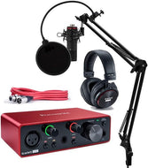 Focusrite Scarlett Solo Studio 3rd Gen USB Audio Interface and Recording Bundle with Microphone, Headphones, XLR Cable, MR DJ Studio Stand, Shock Mount and Pop Filter (7 Items)