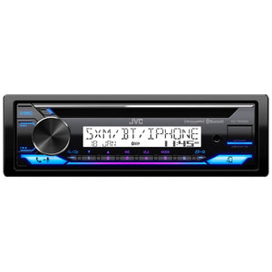JVC KD-PKT92MBS JVC KD-T92MBS Single DIN CD Player Bluetooth USB AUX AM/FM Stereo Radio Receiver with 1 Pair of JVC CS-MS620 6.5" 2-Way 100 Watts Max Power Speakers - Marine/Motorsports Audio Package