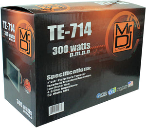 2 MR DJ TE-714 7"x14" 300W PRO Audio PA/DJ Wide Screw-ON Type PIEZO Horn Tweeter