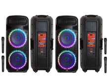 Load image into Gallery viewer, 2 MR DJ PBX6300BAT 4500 Watts Dual 12&quot; Rechargeable PA DJ Party Speaker Bluetooth, Light, Echo, MIC