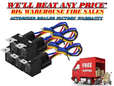 12V 30/40 AMP SPDT Automotive Relay with Wires & Harness Socket (5 pack) US SHIP