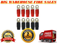 0 Gauge Ring Terminal 10 Pack 1/0 AWG Wire Crimp Cable- Red/Black 5/16 AT