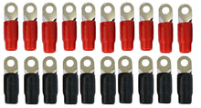 Load image into Gallery viewer, 0 Gauge Ring Terminal 20 Pack 1/0 AWG Wire Crimp Cable- Red/Black 5/16 Patron