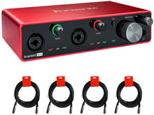 Load image into Gallery viewer, Focusrite Scarlett 4i4 3rd Gen USB Audio Interface with Pro Tools &amp; 4 XLR Cables