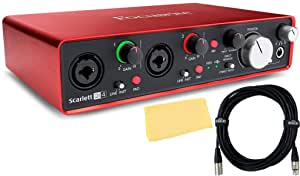 Focusrite Scarlett 4i4 3rd Gen 4-in, 4-out USB Audio Interface Bundle with XLR Cable and Polishing Cloth