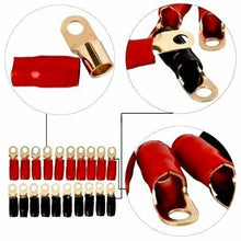 Load image into Gallery viewer, MK Audio GRT00-100 1/0 Gauge Crimp Ring Terminals Connectors 100-Pack (Red Black)