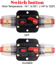 Load image into Gallery viewer, 2 Absolute ICB80 4/8 AWG 80 Amp in-line Circuit Breaker with Manual Reset with Manual Reset Car Auto Marine Boat Stereo