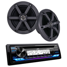 Load image into Gallery viewer, JVC KD-PKT92MBS JVC KD-T92MBS Single DIN CD Player Bluetooth USB AUX AM/FM Stereo Radio Receiver with 1 Pair of JVC CS-MS620 6.5&quot; 2-Way 100 Watts Max Power Speakers - Marine/Motorsports Audio Package