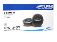 Load image into Gallery viewer, Alpine S-S65 6.5&quot; 480W 2 Way Coaxial &amp; S-S10TW 240W 1&quot; Silk Dome Tweeter