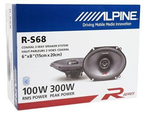Alpine R-S68 R-Series 6 x 8 Inch 300 Watt 2-Way Car Speakers